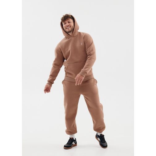 Чоловічий спортивний костюм на флісі з капюшоном Kindamor Frosted коричневий
