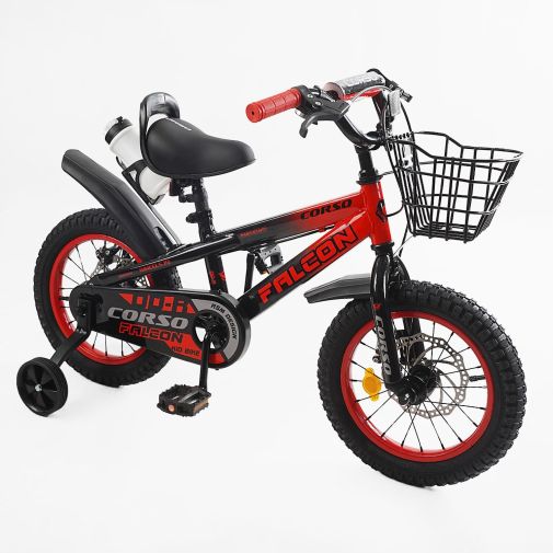 Дитячий двоколісний велосипед 14 дюймів Corso Falcon з кошиком