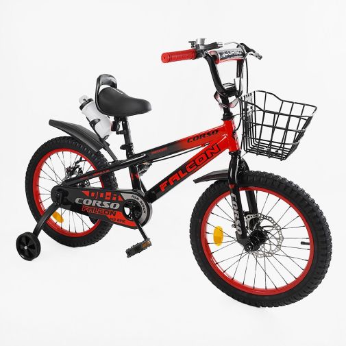 Дитячий двоколісний велосипед 18 дюймів Corso Falcon з кошиком