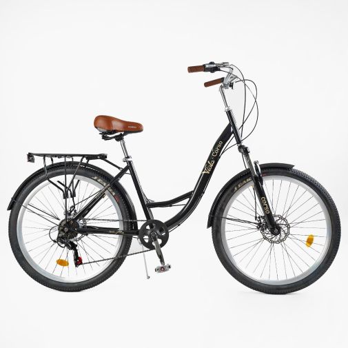 Велосипед міський 26 дюймів Corso Viola з багажником, рама 17"